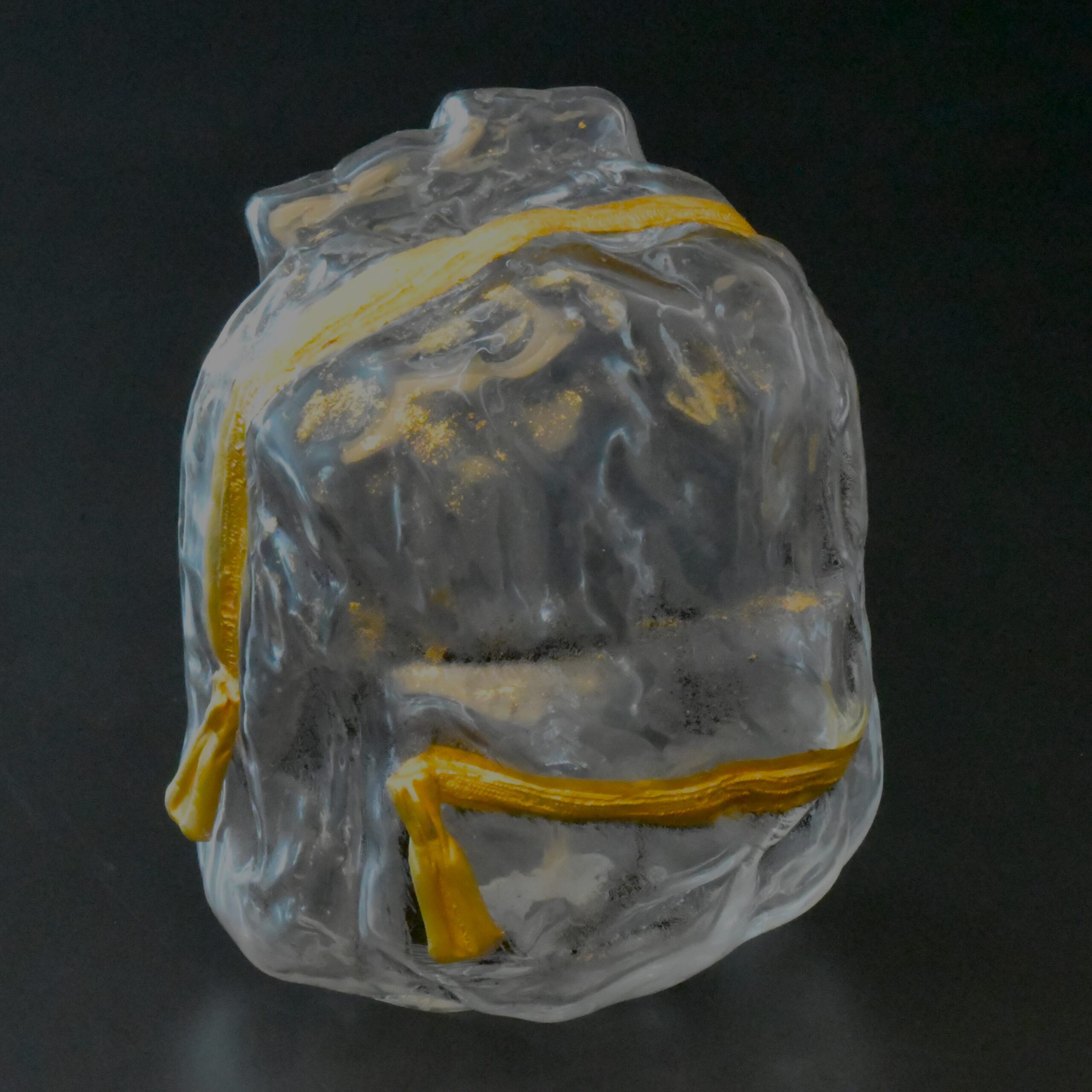 Blown Glass, Hand Sculpted Polimer, 23k Gold Leaf. Children's Backpacks (Artist's Proof)